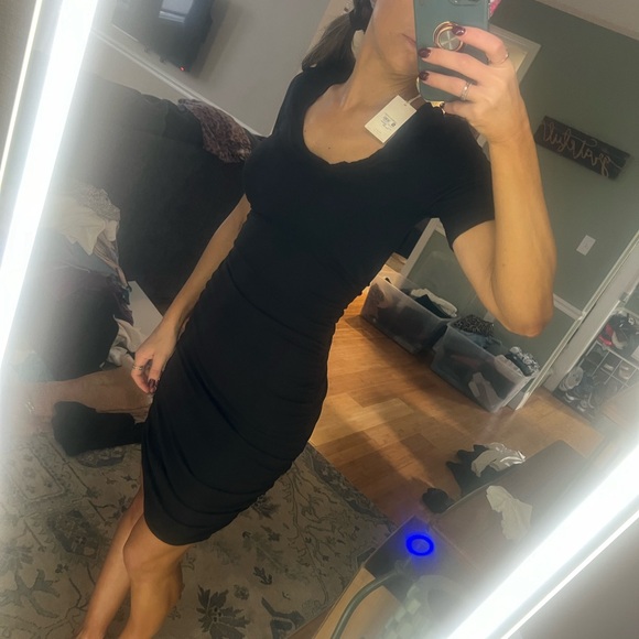 Z supply adorable ribbed black mid length dress (tags on!) - Picture 4 of 8